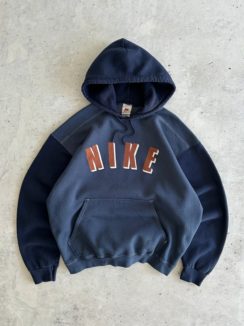 90's Nike Spell Out Overdyed Heavyweight Hoodie (M)