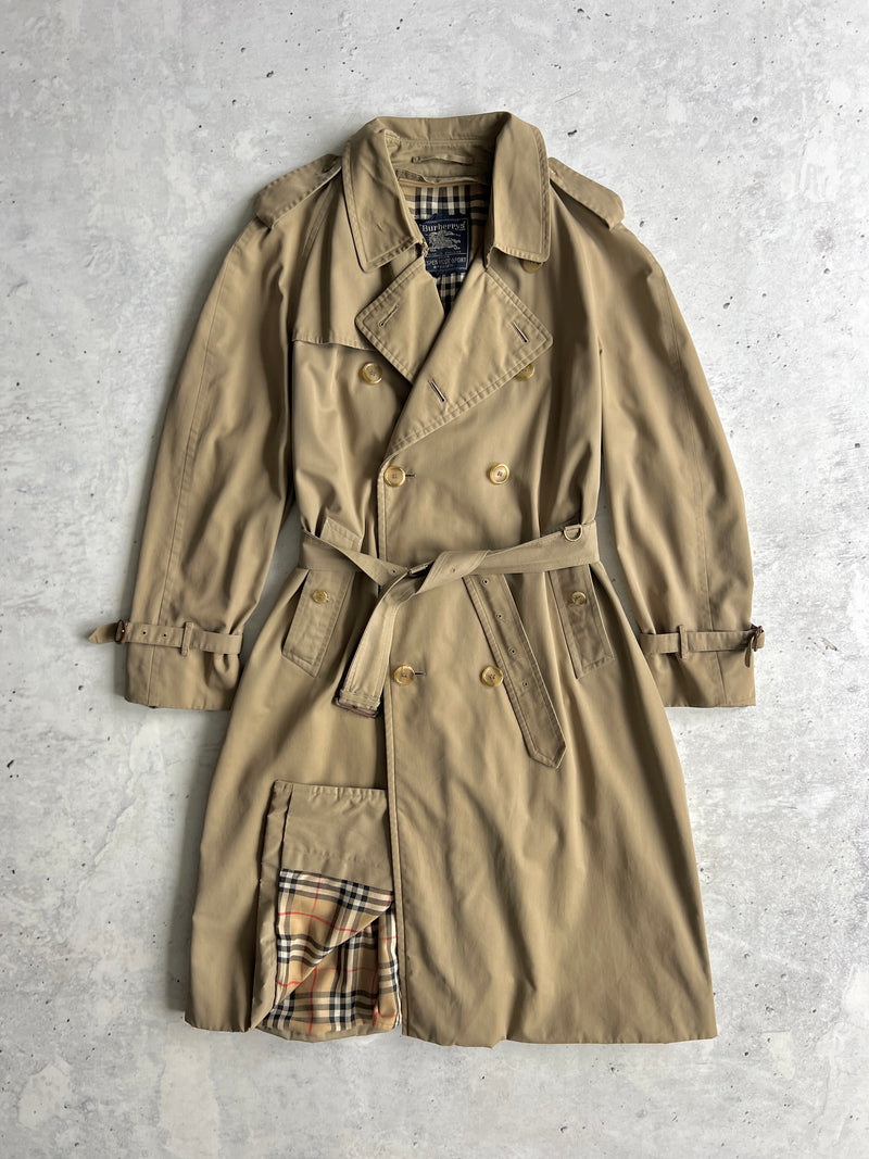 Vintage Burberry Nova Check Trench Coat / Mac (L)