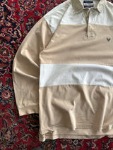 Vintage Avirex Stripe Long Sleeve Polo Shirt (L)