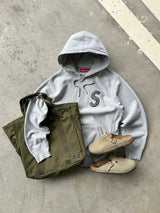 AW/18 Supreme S Logo Heavyweight Pullover Hoodie (M)