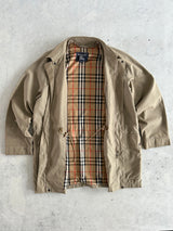 90's Burberry Nova Check Camden Car Coat (L)