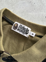 BAPE Embroidered large ape head Camo Polo Shirt (S)