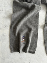 Ralph Lauren Embroidered Polo Bear Knit Scarf (One Size)