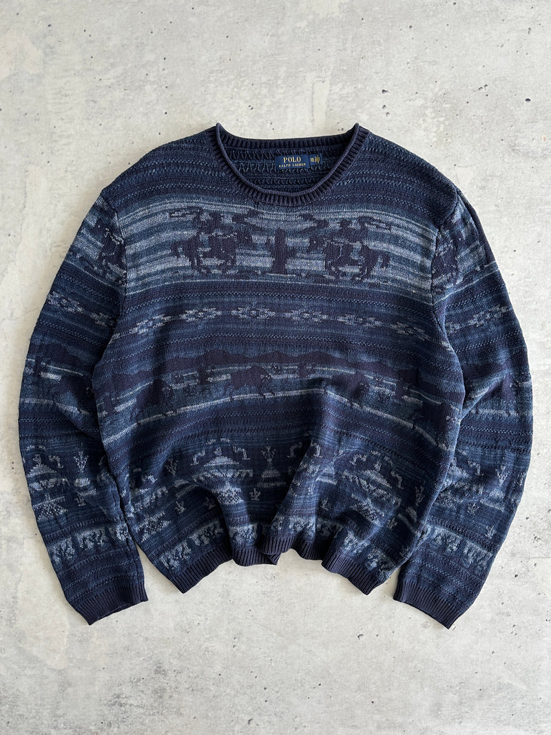 Ralph Lauren Western cowboy Crewneck Knit Jumper (XL)