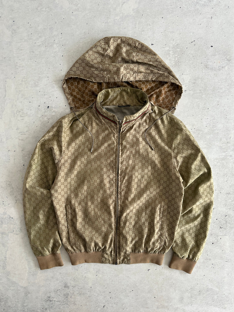 SS/11 Gucci GG Monogram Nylon Hooded Jacket (S)