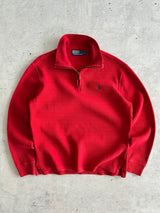 90's Ralph Lauren Ribbed 1/4 Zip Jumper (S)