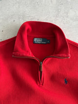 90's Ralph Lauren Ribbed 1/4 Zip Jumper (S)
