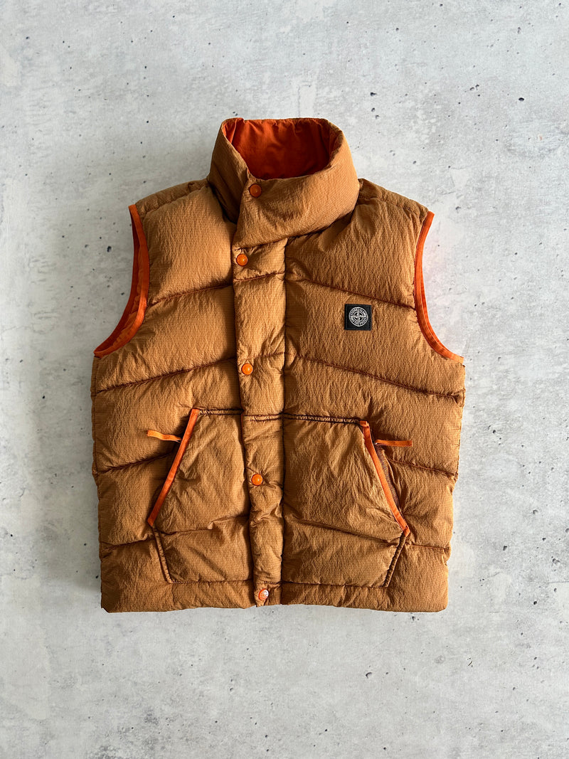 AW/19 Stone Island Patch Logo Nylon Metal Ripstop Gilet (S)
