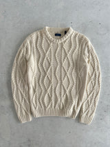GANT Crewneck Chunky Wool cable Knit Jumper (M)