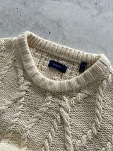 GANT Crewneck Chunky Wool cable Knit Jumper (M)