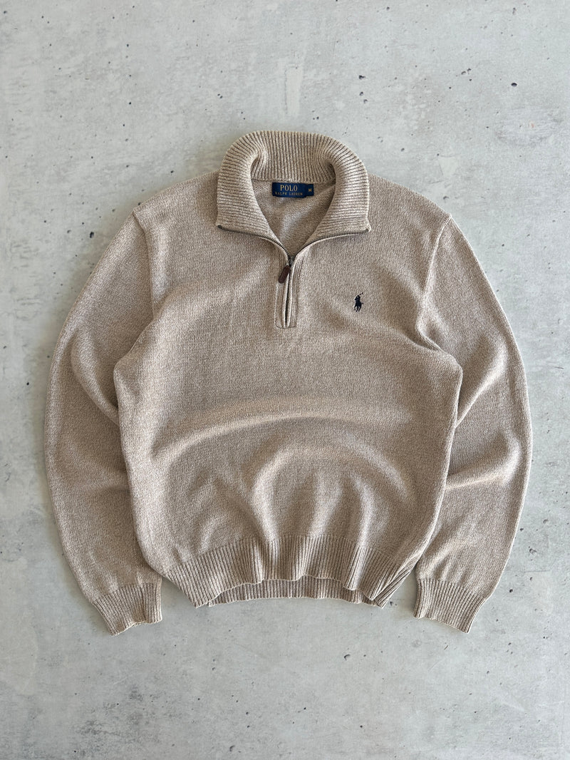 Ralph Lauren 1/4 Zip Chunky Knit Pullover Jumper (M)