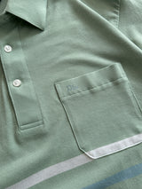 90's Christian Dior centre stripe polo shirt (L)