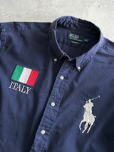 90's Ralph Lauren Italy Big Logo Long Sleeve Shirt (XXL)