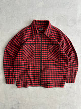 Schott NYC Heavyweight Plaid Zip Up Overshirt (L)