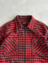 Schott NYC Heavyweight Plaid Zip Up Overshirt (L)