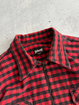 Schott NYC Heavyweight Plaid Zip Up Overshirt (L)