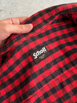 Schott NYC Heavyweight Plaid Zip Up Overshirt (L)