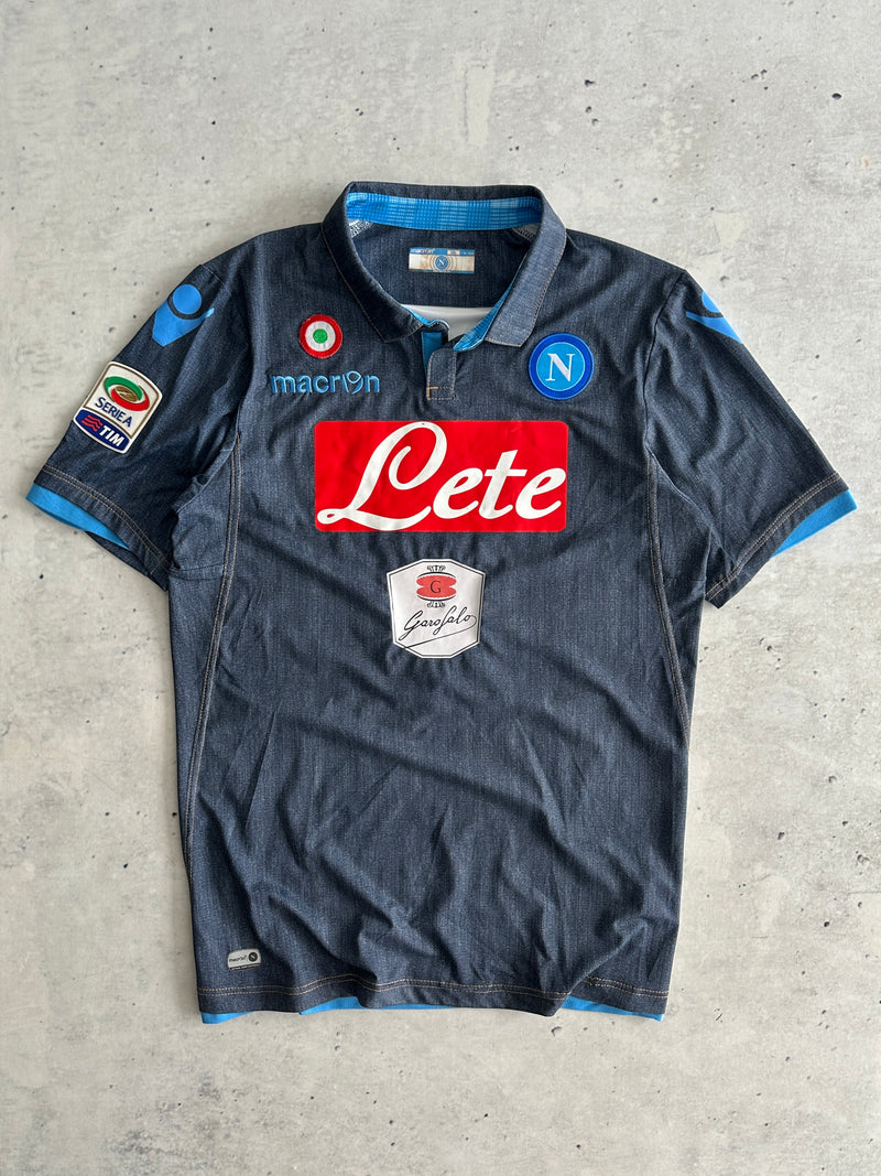 2014/15 Napoli FC Macron Aways Match worn Shirt (L)