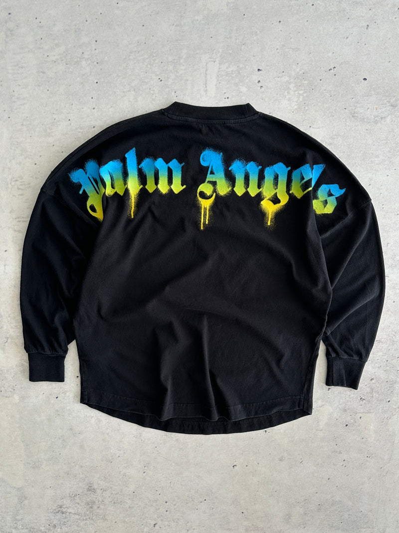 Palm Angels Sprayed Palm Long Sleeve T Shirt (M)