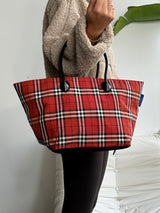 Burberry Salisbury Blue Label Japan Nova Check Tote Bag (One Size)