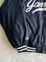90's NY Yankees Button Up Varsity Jacket (XXL)
