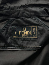 Vintage Fendi Roma Contrast Stitch Zip Up Coat (Women's M)