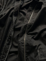 Vintage Fendi Roma Contrast Stitch Zip Up Coat (Women's M)