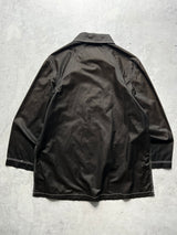 Vintage Fendi Roma Contrast Stitch Zip Up Coat (Women's M)