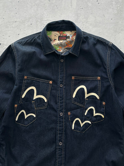 Evisu Gull Wing Multi Pocket Denim Shirt (S)