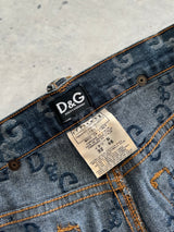 Vintage Dolce & Gabbana Monogram Denim Jeans (Women's W32)