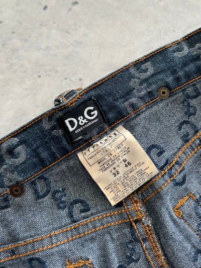 Vintage Dolce & Gabbana Monogram Denim Jeans (Women's W32)