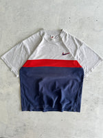 90's Nike Embroidered Swoosh Colour Block T Shirt (M)