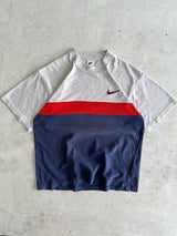 90's Nike Embroidered Swoosh Colour Block T Shirt (M)