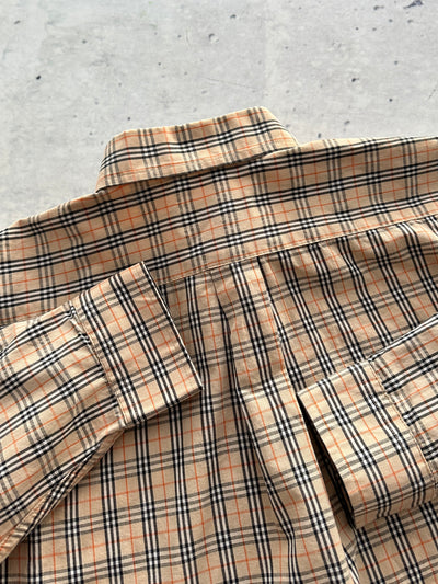 90's Burberry Nova Check Long Sleeve Shirt (S)