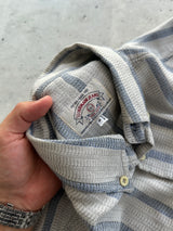 90's Armani Jeans Vertical textured cotton Long Sleeve Shirt (L)