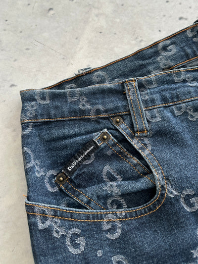 Vintage Dolce & Gabbana Monogram Denim Jeans (Women's W32)