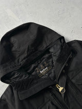 Barbour International Wax delta Zip Up hooded Jacket (L)