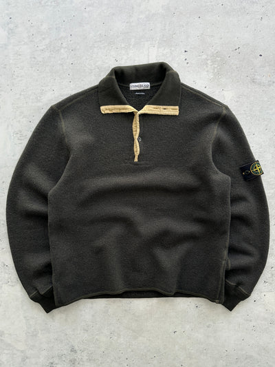 AW/01 Stone Island Wool Pullover Chunky Knit Jumper (XL)