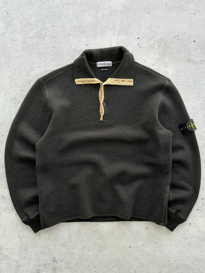 AW/01 Stone Island Wool Pullover Chunky Knit Jumper (XL)