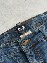 Vintage Dolce & Gabbana Monogram Denim Jeans (Women's W32)