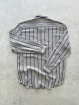 90's Armani Jeans Vertical textured cotton Long Sleeve Shirt (L)
