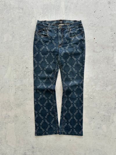 Vintage Dolce & Gabbana Monogram Denim Jeans (Women's W32)