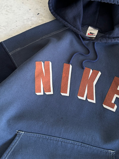 90's Nike Spell Out Overdyed Heavyweight Hoodie (M)