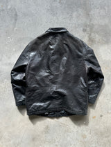 Vintage Hugo Boss Zip Up Leather Jacket (XL)
