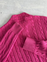 Ralph Lauren Cable Knit Zip Up Jumper (Women's L)