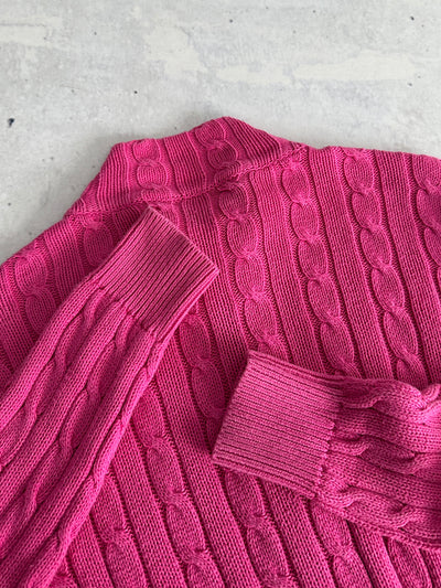 Ralph Lauren Cable Knit Zip Up Jumper (Women's L)