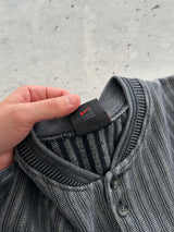 90's Nike Swoosh henley Textured waffle heavy long sleeve (M)