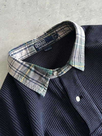 Ralph Lauren Tartan Collar Long Sleeve Polo Shirt (XXL)