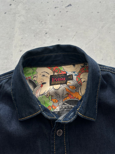 Evisu Gull Wing Multi Pocket Denim Shirt (S)