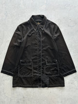 Vintage Fendi Roma Contrast Stitch Zip Up Coat (Women's M)